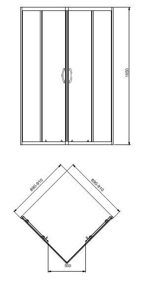 Cabina de dus patrata Kolo Rekord 90 cm